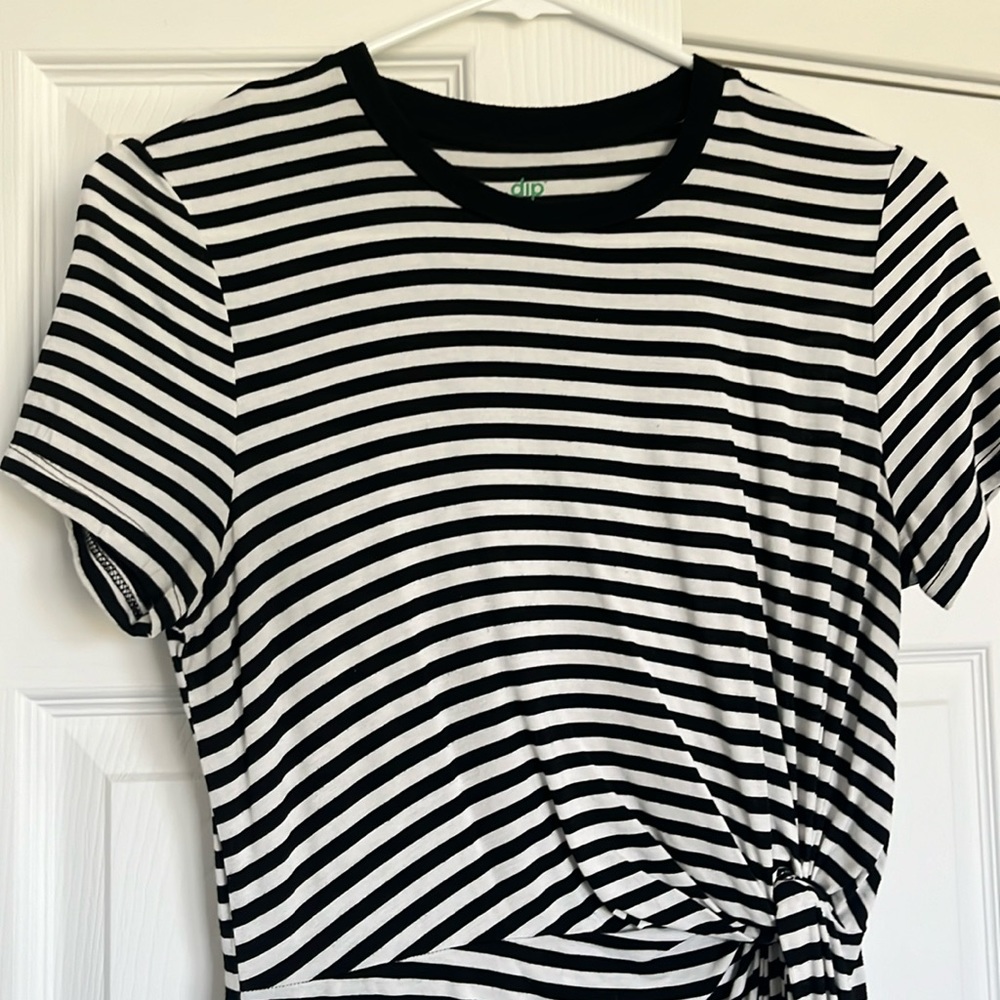 stripped midi dress